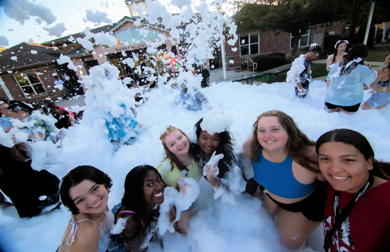 group student foam party
